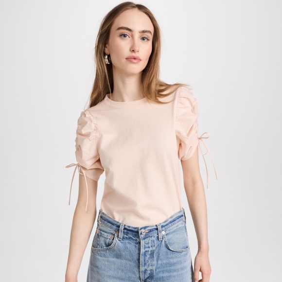 NWT Frame ruched tie sleeve tee S - Picture 1 of 9